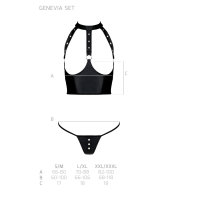 Pe Genevia 2pcs Set With Open Bra Black S/m